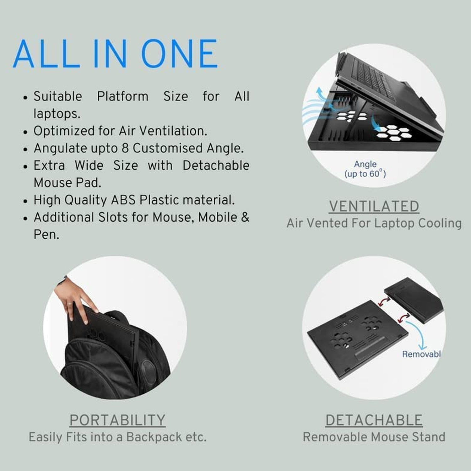 1229 Laptop Stand Suitable Portable Foldable Compatible with MacBook Notebook Tablet Tray Desk Table Book with Free Phone Stand 1229 Laptop Stand Suitable Portable Foldable Compatible with MacBook Notebook Tablet Tray Desk Table Book with Free Phone Stand